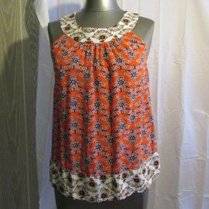 Boden orange/white floral blouse